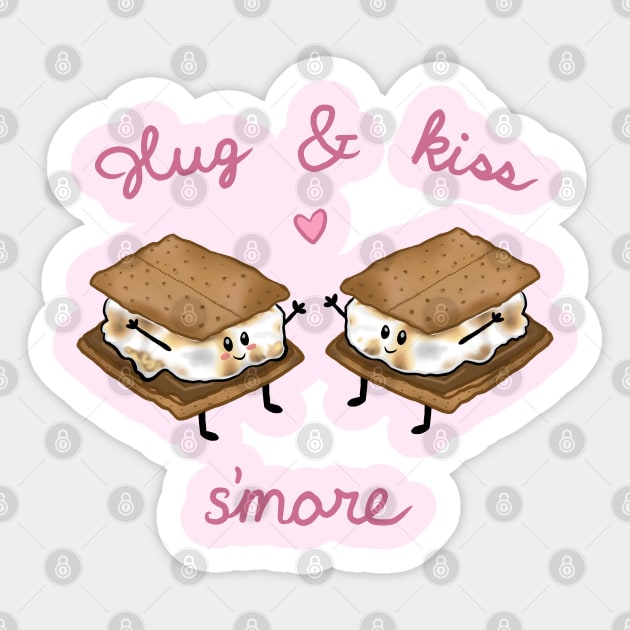 Hug and Kiss S'more Sticker by RoserinArt